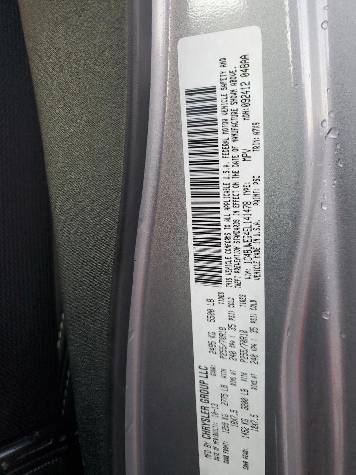 2014 Jeep Wrangler VIN 1C4BJWEG4EL141478 Copart auction photo, front end damage thumbnail 12