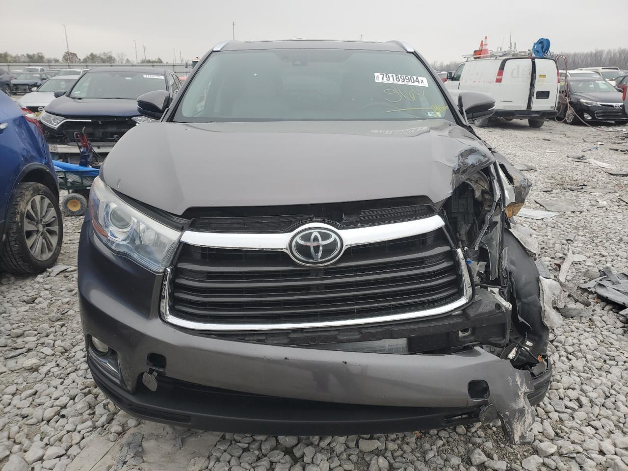 2016 Toyota Highlander VIN 5TDDKRFH8GS279489 Copart auction photo, front end damage thumbnail 5