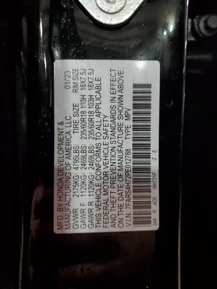 2023 Honda CR-V VIN 7FARS4H72PE012788 Copart auction photo, rear end damage thumbnail 15