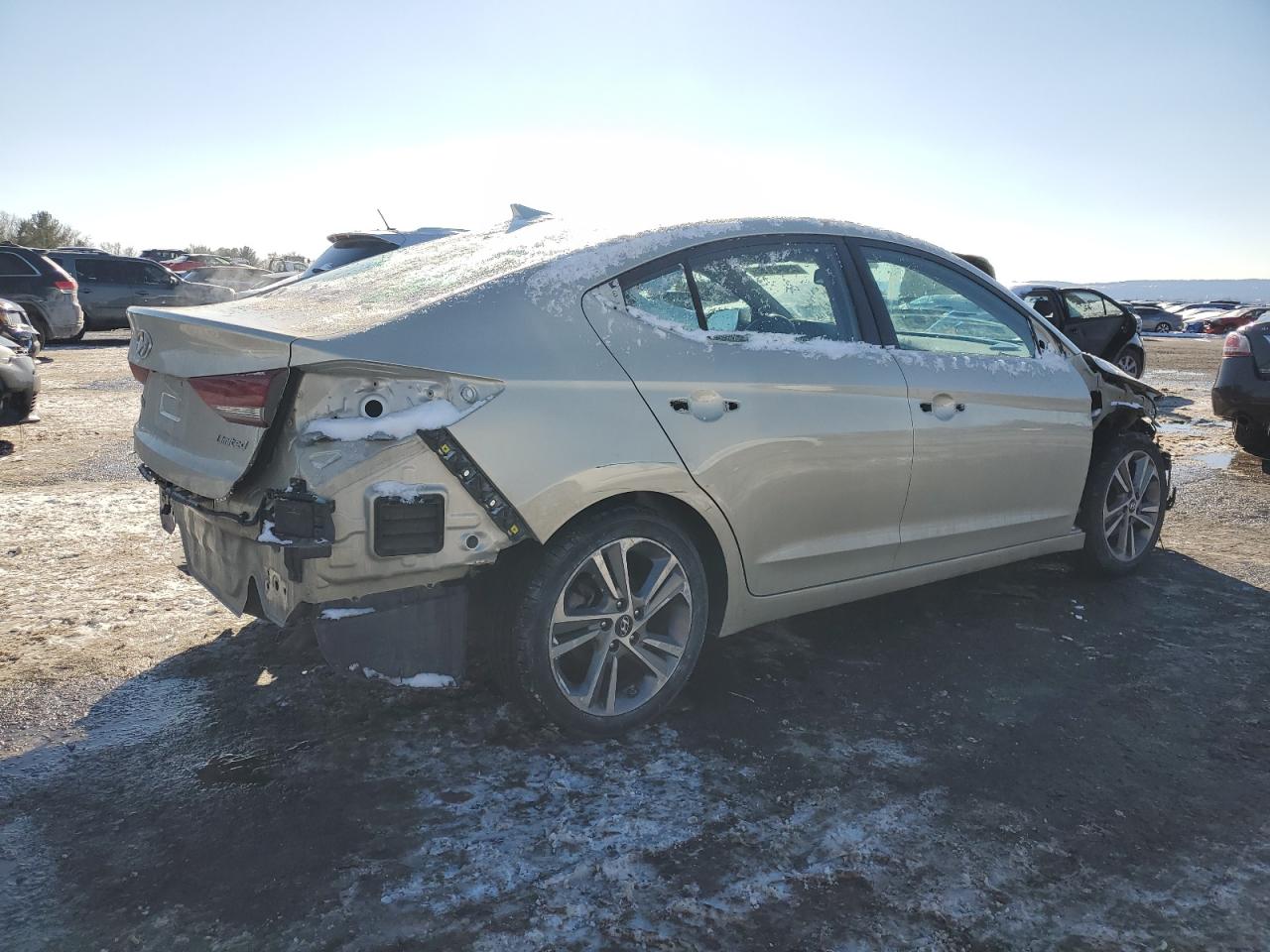 2017 Hyundai Elantra VIN 5NPD84LF8HH053755 Copart auction photo, front end / side damage thumbnail 3