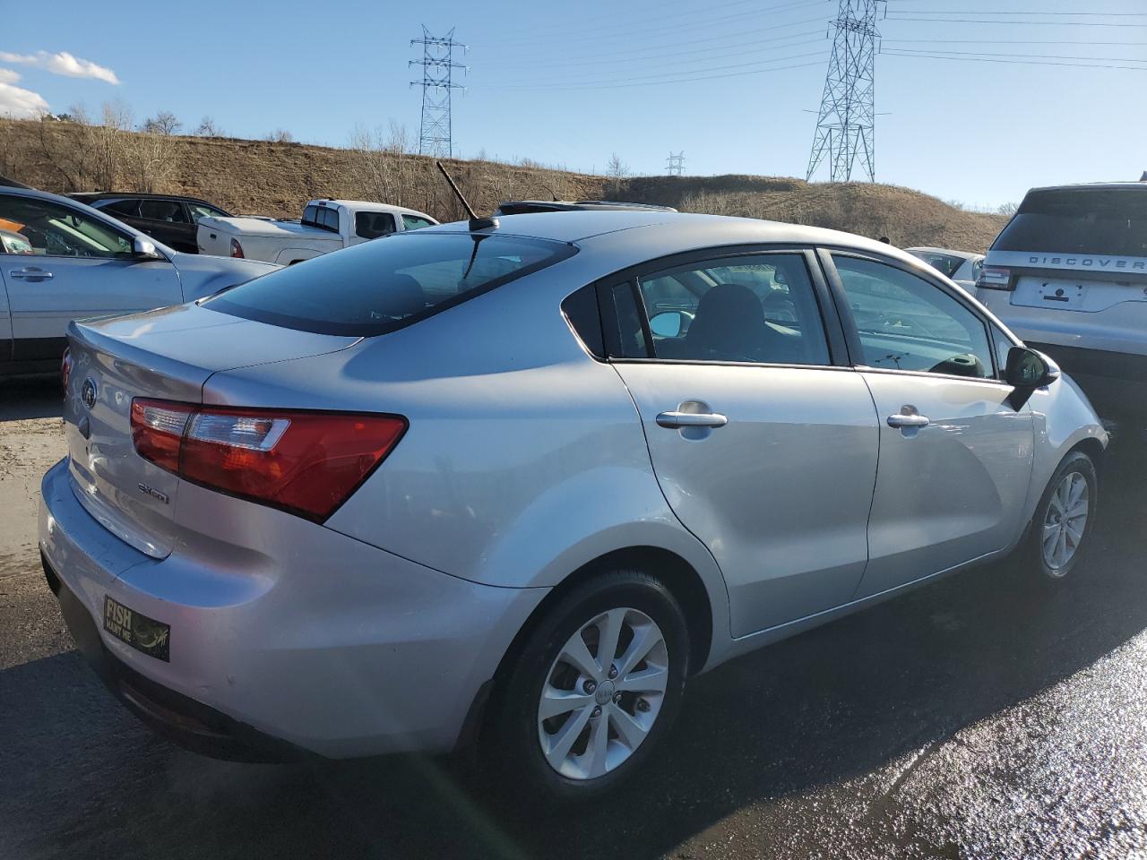2013 KIA Rio VIN KNADN4A3XD6223214 Copart auction photo, front end / side damage thumbnail 3