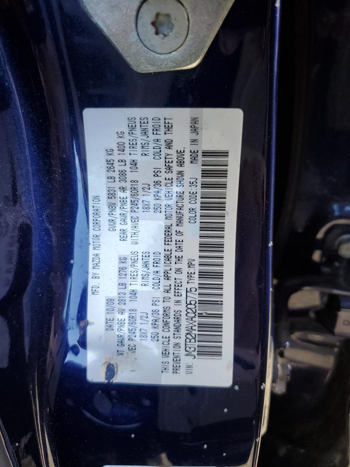 2010 Mazda CX-9 VIN JM3TB2MAXA0205775 Copart auction photo, rear end damage thumbnail 15