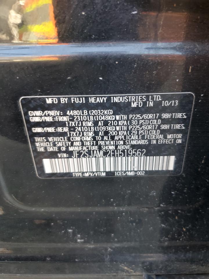 2014 Subaru Forester VIN JF2SJAMC2EH519562 Copart auction photo, front end damage thumbnail 13