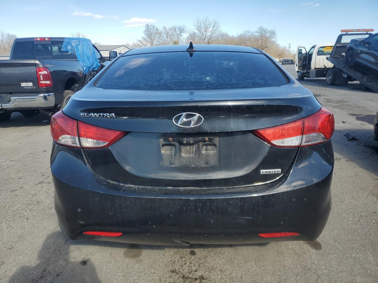 2013 Hyundai Elantra VIN KMHDH4AE2DU693949 Copart auction photo, front end / side damage thumbnail 6