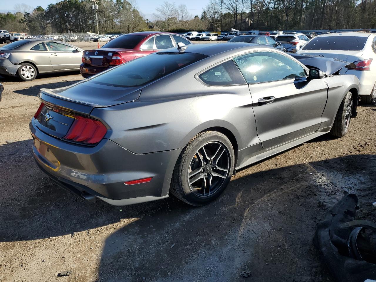 2022 Ford Mustang VIN 1FA6P8TH6N5101002 Copart auction photo, side / front end damage thumbnail 3