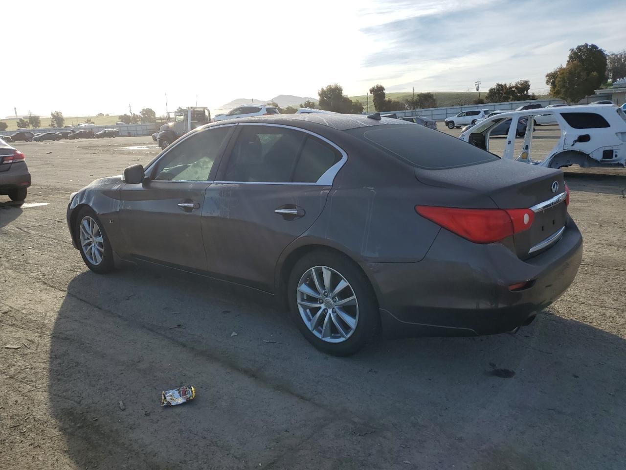 2014 Infiniti Q50 VIN JN1BV7AP2EM672952 Copart auction photo, vandalism / mechanical damage thumbnail 2