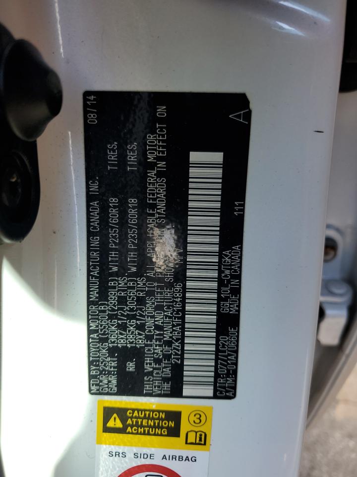 2015 Lexus RX VIN 2T2ZK1BA1FC164896 Copart auction photo, front end damage thumbnail 13