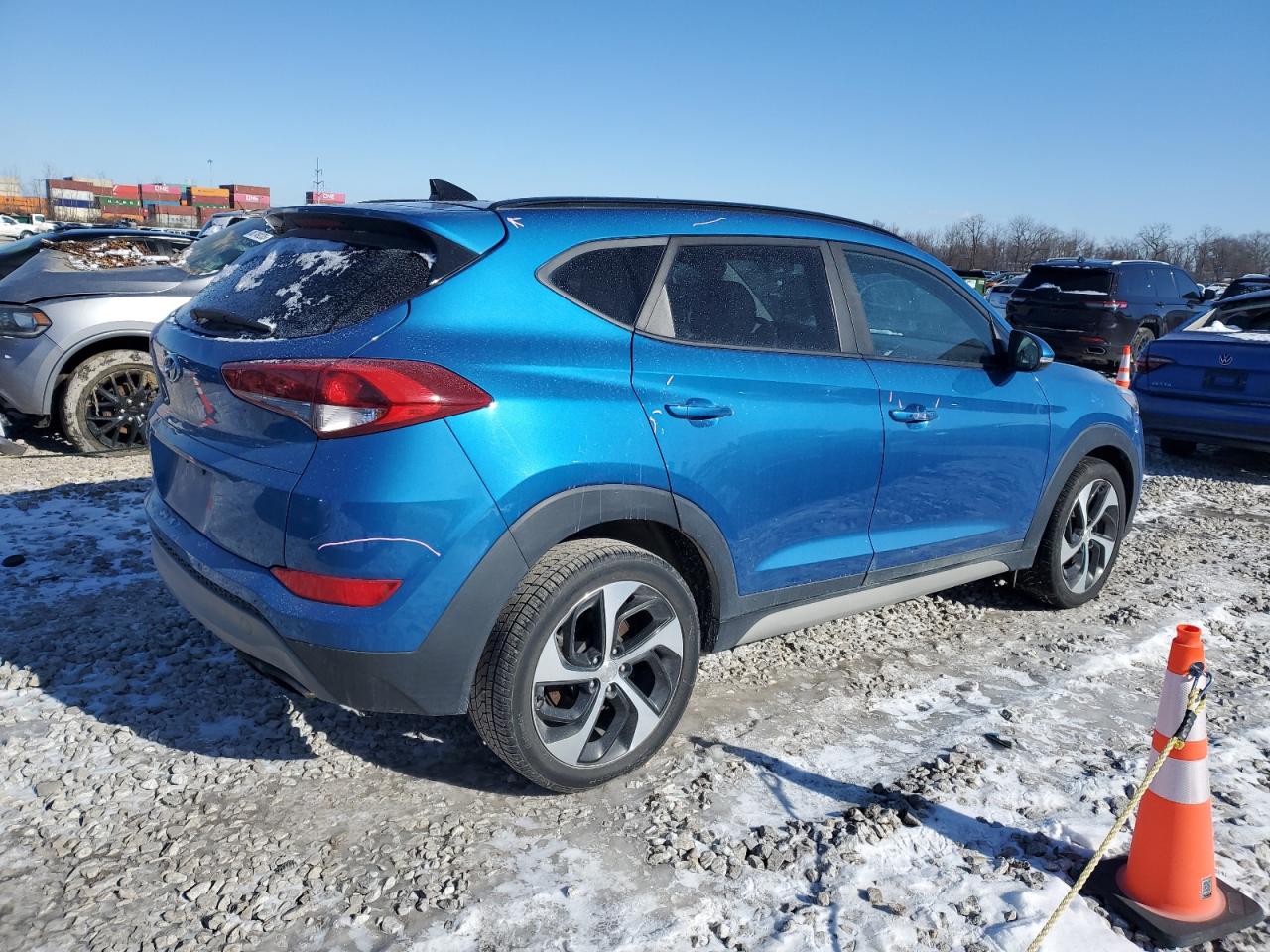 2018 Hyundai Tucson VIN KM8J33A22JU792980 Copart auction photo, front end / mechanical damage thumbnail 3