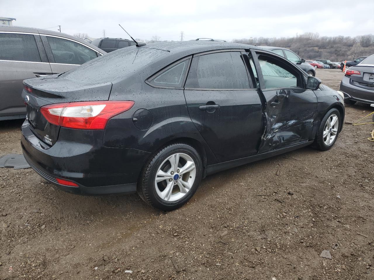 2014 Ford Focus VIN 1FADP3F28EL411374 Copart auction photo, side damage thumbnail 3
