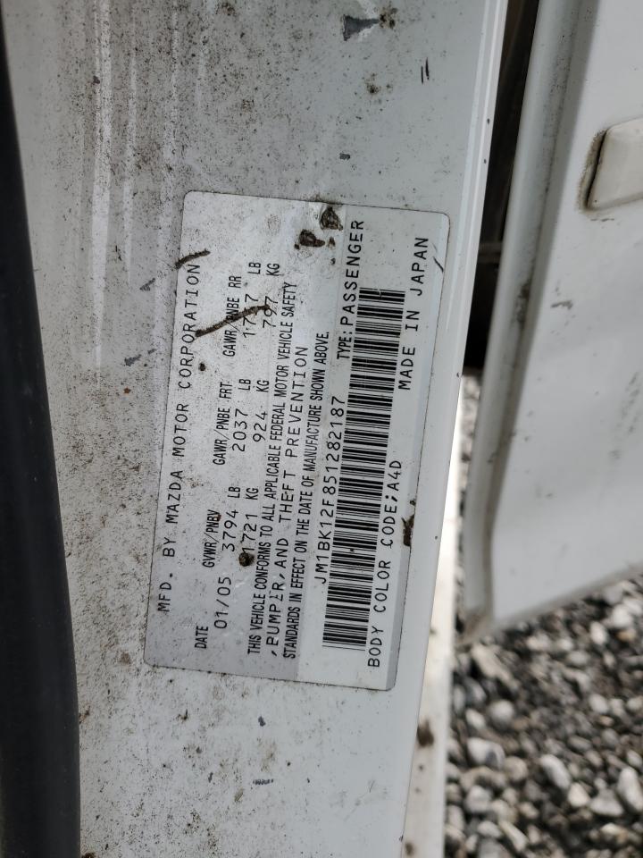 2005 Mazda 3 VIN JM1BK12F851282187 Copart auction photo, front end damage thumbnail 12