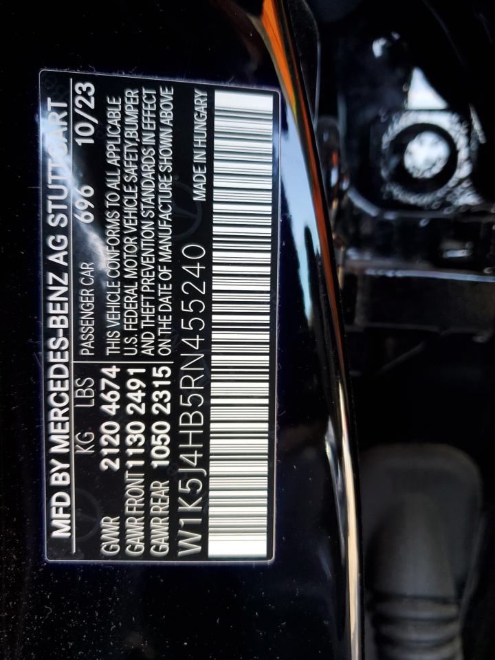 2024 Mercedes-Benz CLA-klasse VIN W1K5J4HB5RN455240 Copart auction photo, front end / mechanical damage thumbnail 12
