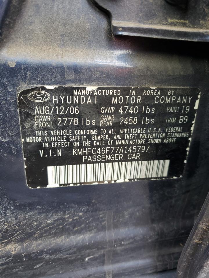 2007 Hyundai Azera VIN KMHFC46F77A145797 Copart auction photo, front end damage thumbnail 14