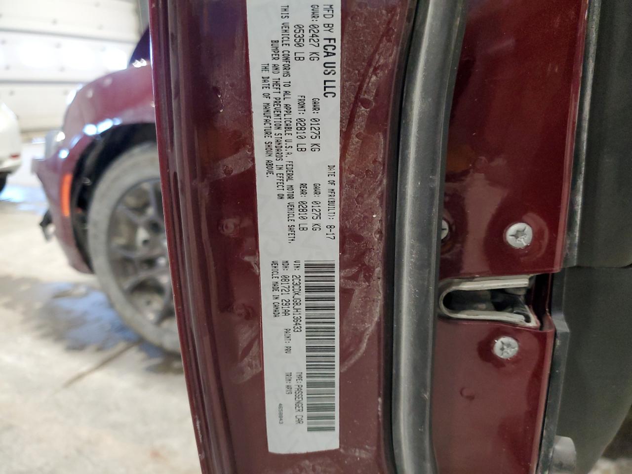 2018 Dodge Charger VIN 2C3CDXJG8JH136433 Copart auction photo, front end damage thumbnail 12