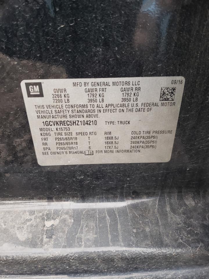 2017 Chevrolet Silverado VIN 1GCVKREC5HZ104210 Copart auction photo, front end damage thumbnail 12