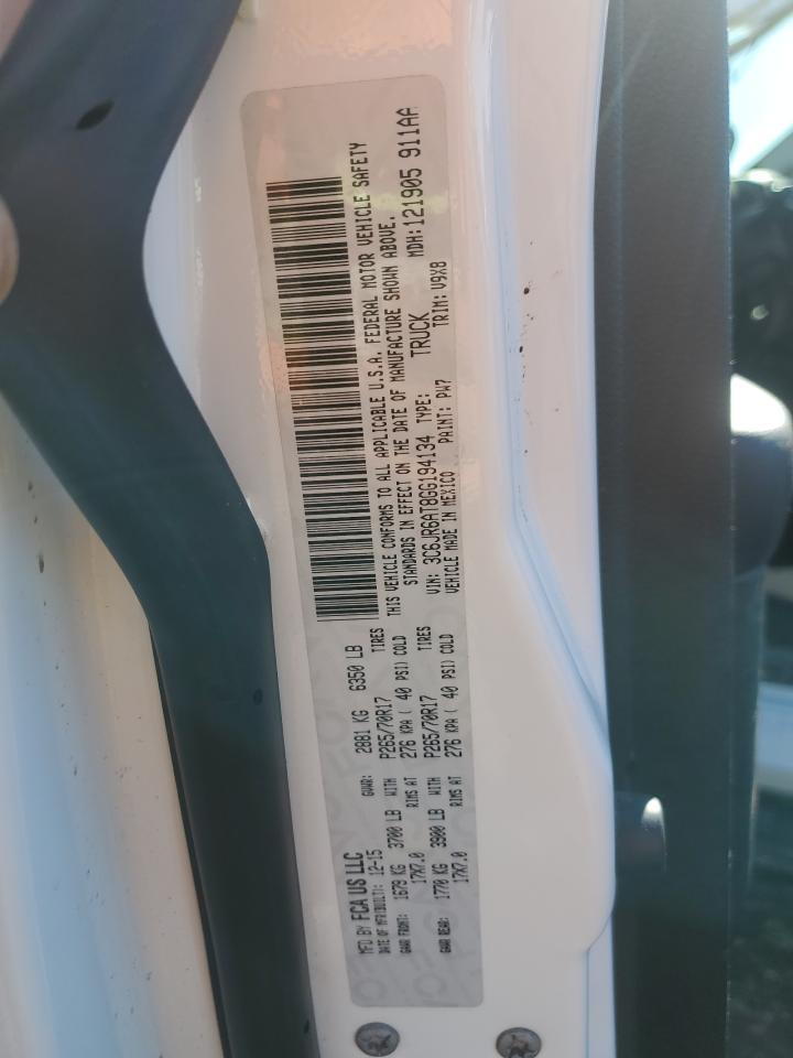 2016 RAM 1500 VIN 3C6JR6AT8GG194134 Copart auction photo, front end damage thumbnail 15