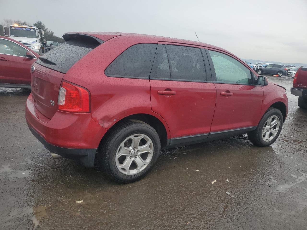 2014 Ford Edge VIN 2FMDK4JC9EBB82715 Copart auction photo, front end / side damage thumbnail 3