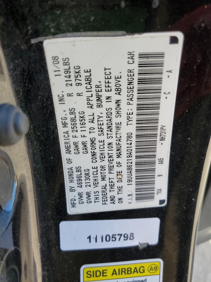 2009 Acura TL VIN 19UUA86219A014780 Copart auction photo, front end damage thumbnail 13