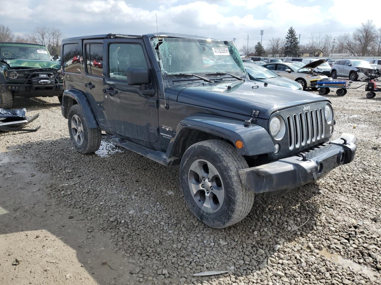 2017 Jeep Wrangler VIN 1C4BJWEG8HL755261 Copart auction photo, rear end / rollover damage thumbnail 4