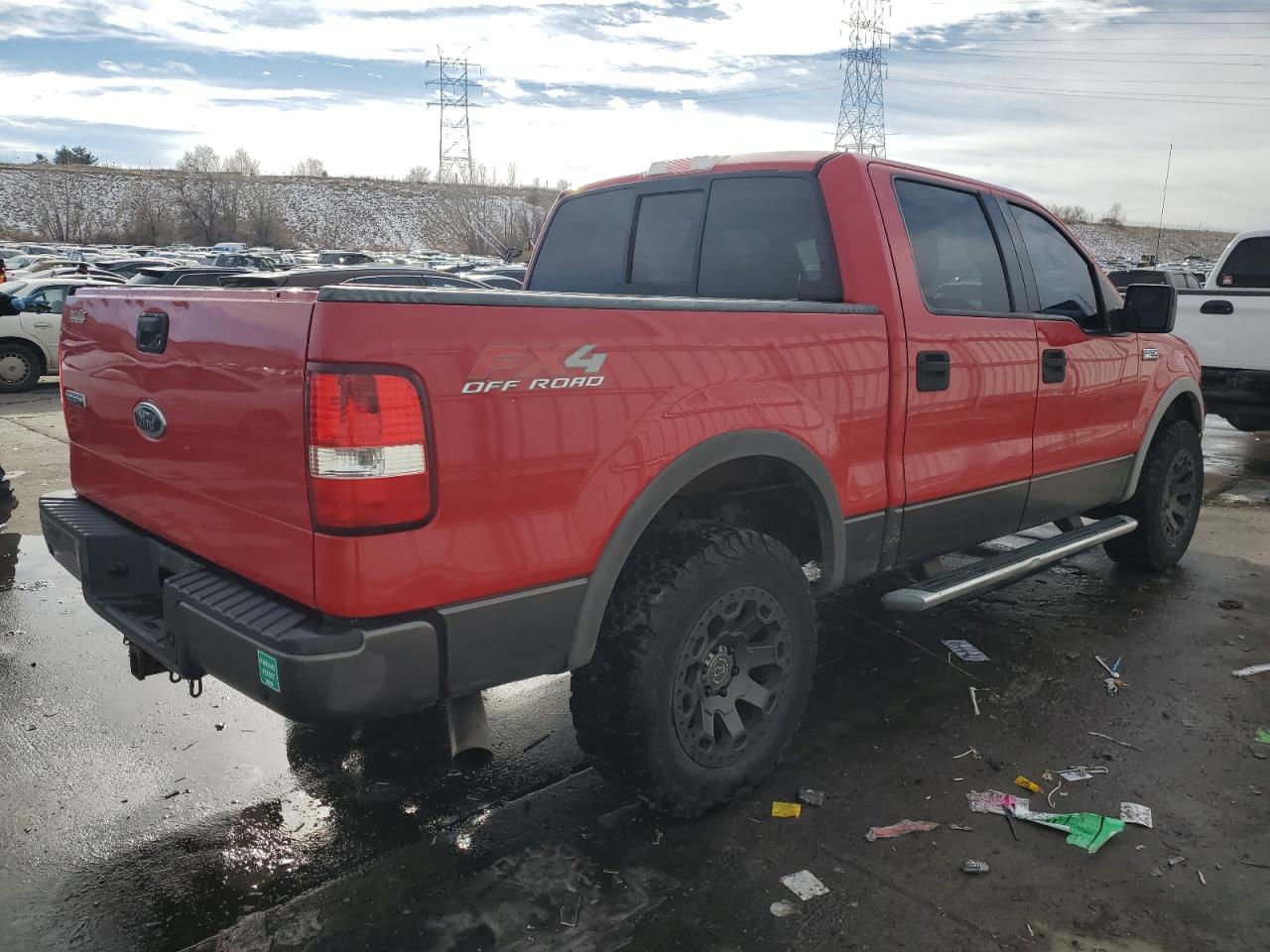 2004 Ford F-150 VIN 1FTPW14504FA08434 Copart auction photo, vandalism damage thumbnail 3