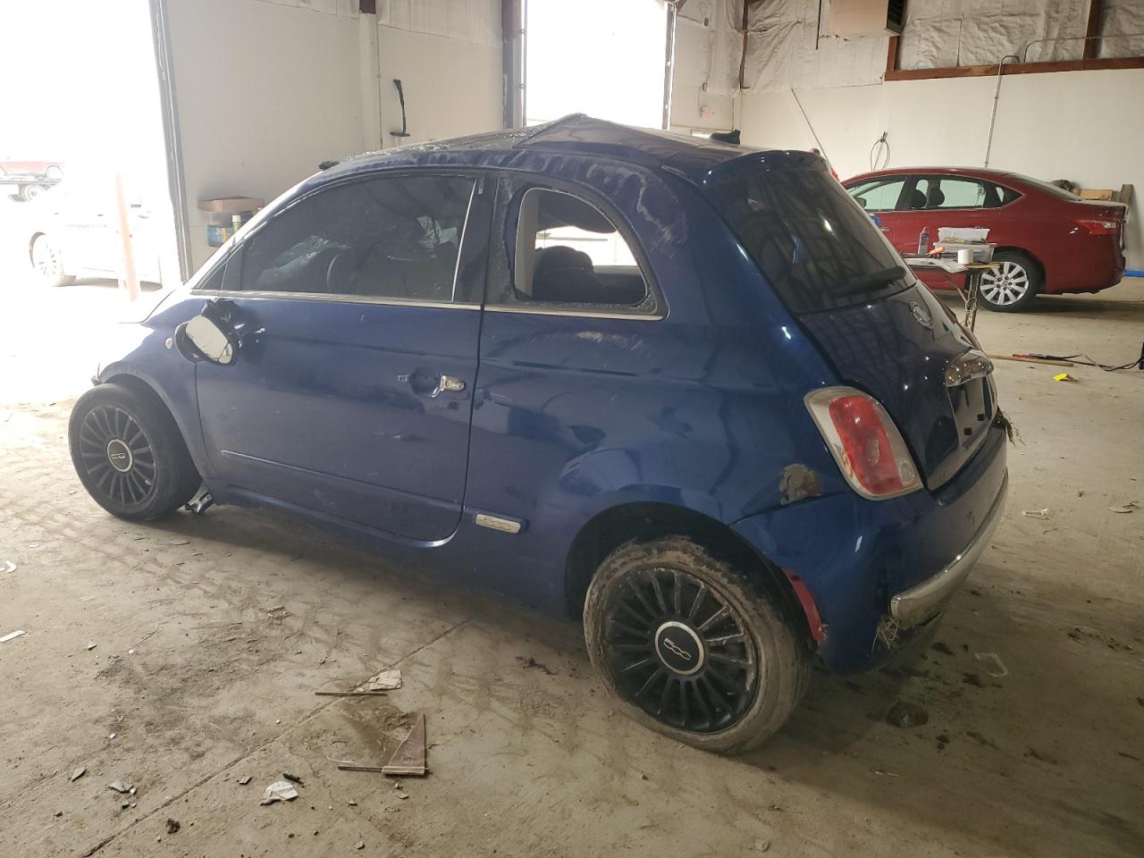 2012 Fiat 500 VIN 3C3CFFCR6CT384550 Copart auction photo, rollover damage thumbnail 2