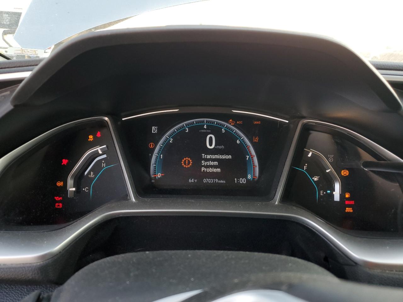 2019 Honda Civic VIN 19XFC1F3XKE206087 Copart auction photo, mechanical damage thumbnail 9