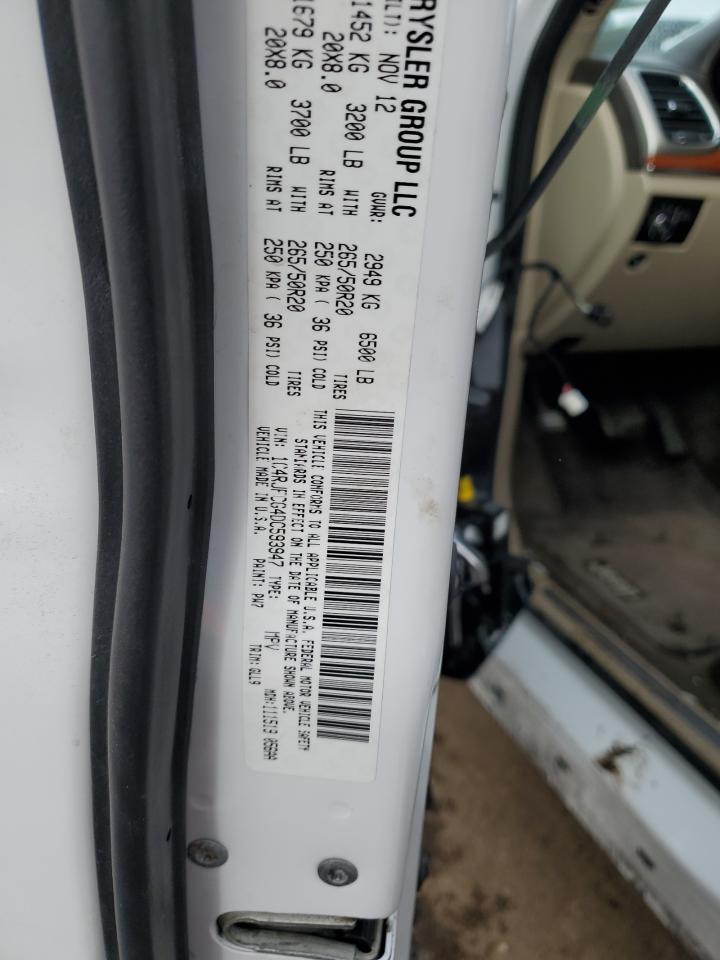 2013 Jeep Grand Cherokee VIN 1C4RJFCG4DC593947 Copart auction photo, front end damage thumbnail 13