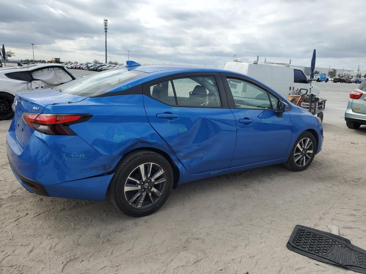 2021 Nissan Versa VIN 3N1CN8EVXML856094 Copart auction photo, side / rear end damage thumbnail 3