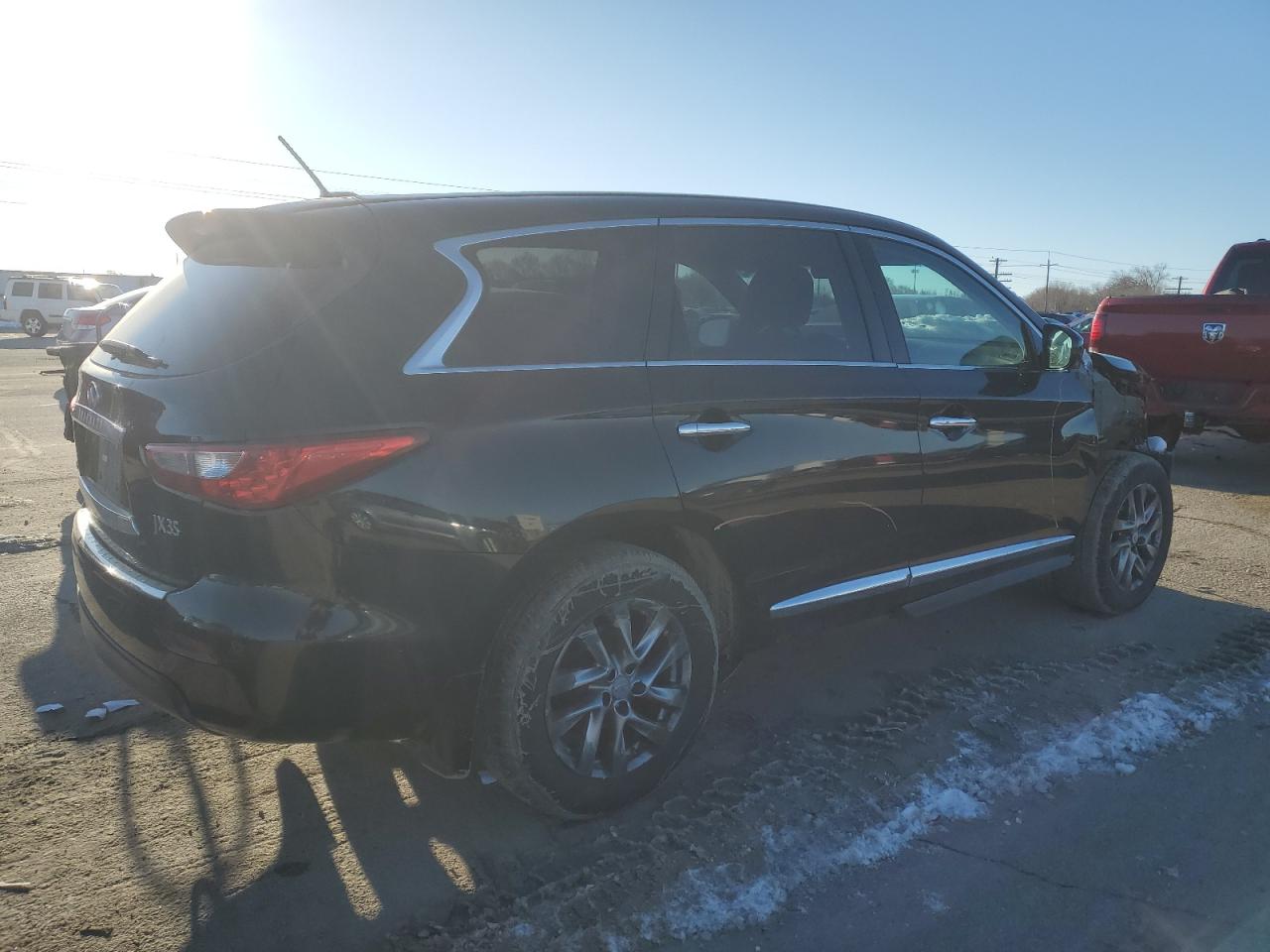 2013 Infiniti JX VIN 5N1AL0MN4DC326210 Copart auction photo, front end / side damage thumbnail 3