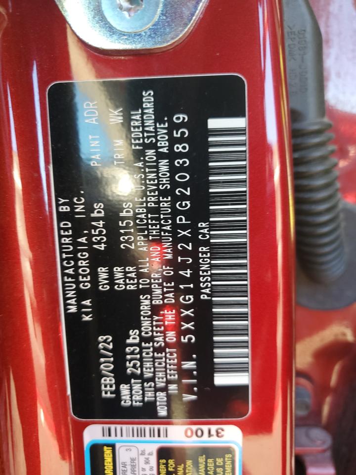2023 KIA K5 VIN 5XXG14J2XPG203859 Copart auction photo, rear end / frame damage damage thumbnail 13