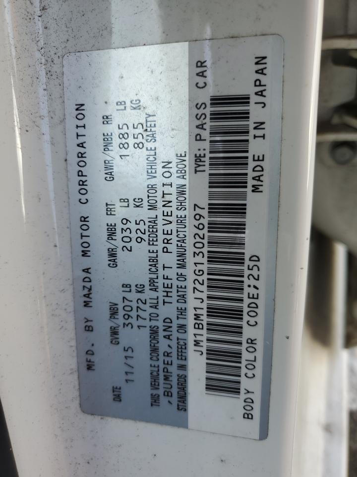 2016 Mazda 3 VIN JM1BM1J72G1302697 Copart auction photo, rear end / all over damage thumbnail 13
