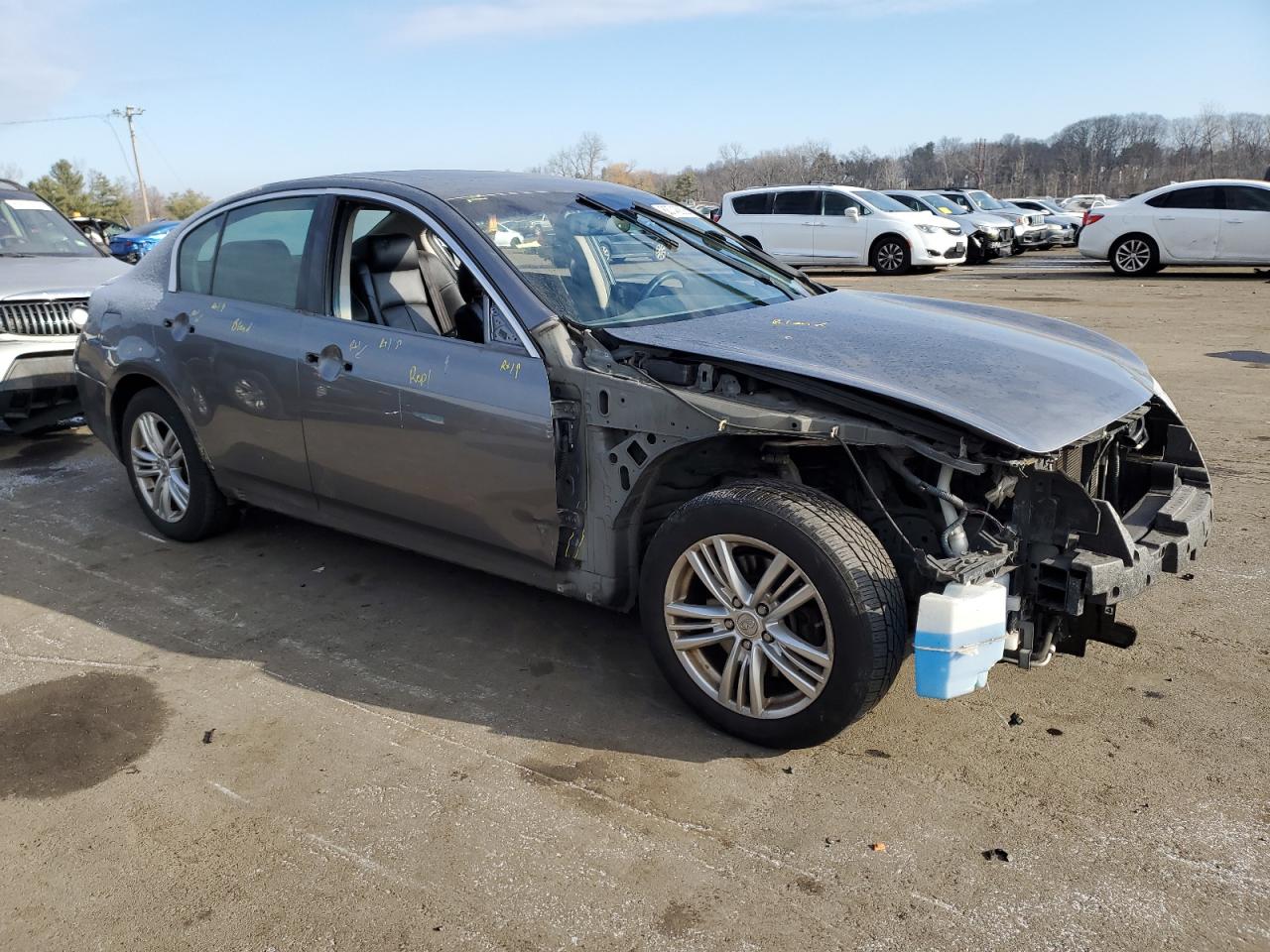 2011 Infiniti G VIN JN1CV6AR5BM404750 Copart auction photo, all over damage thumbnail 4