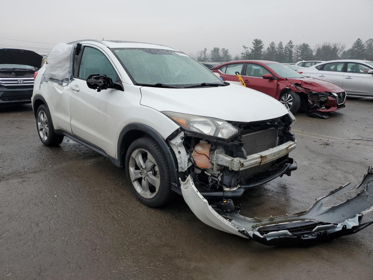 2016 Honda HR-V VIN 3CZRU6H73GM737467 Copart auction photo, side / front end damage thumbnail 4