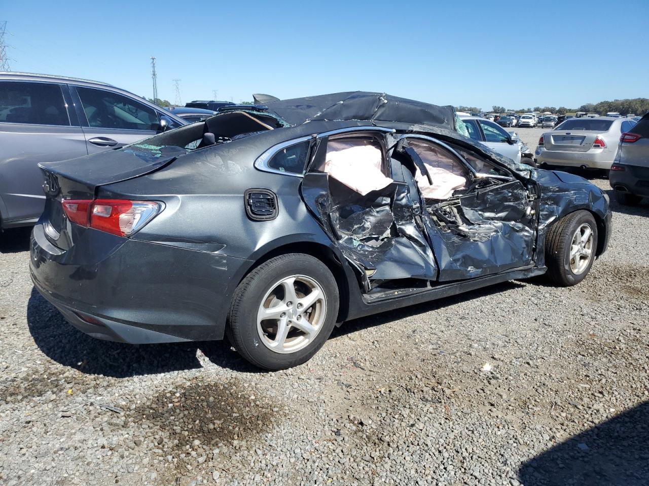 2017 Chevrolet Malibu VIN 1G1ZB5ST1HF134684 Copart auction photo, side damage thumbnail 3