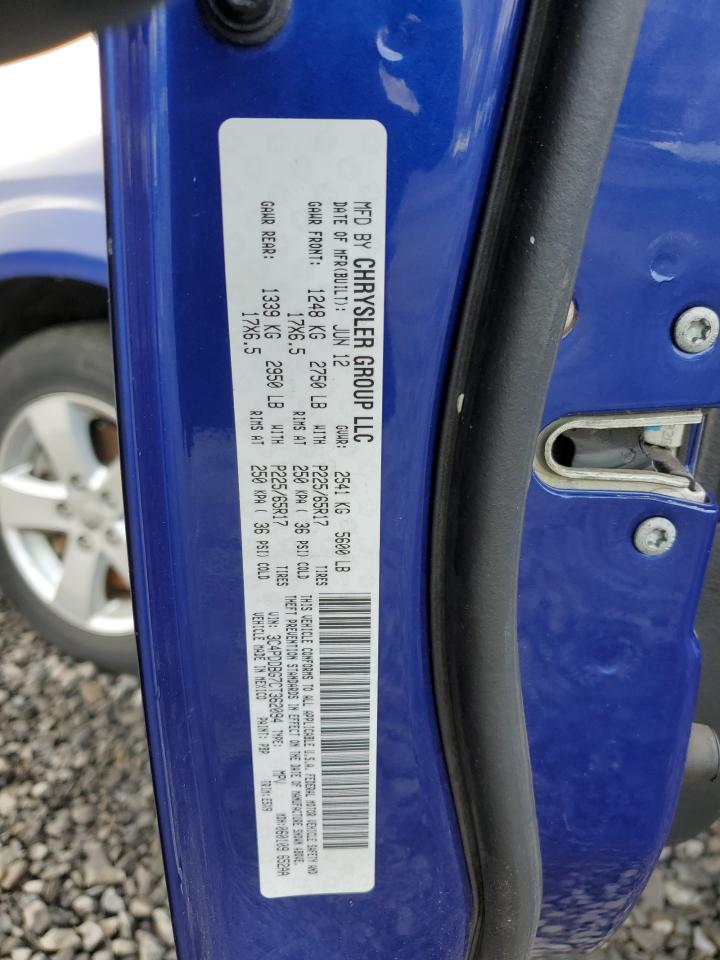 2012 Dodge Journey VIN 3C4PDDBG7CT362094 Copart auction photo, side / undercarriage damage thumbnail 12