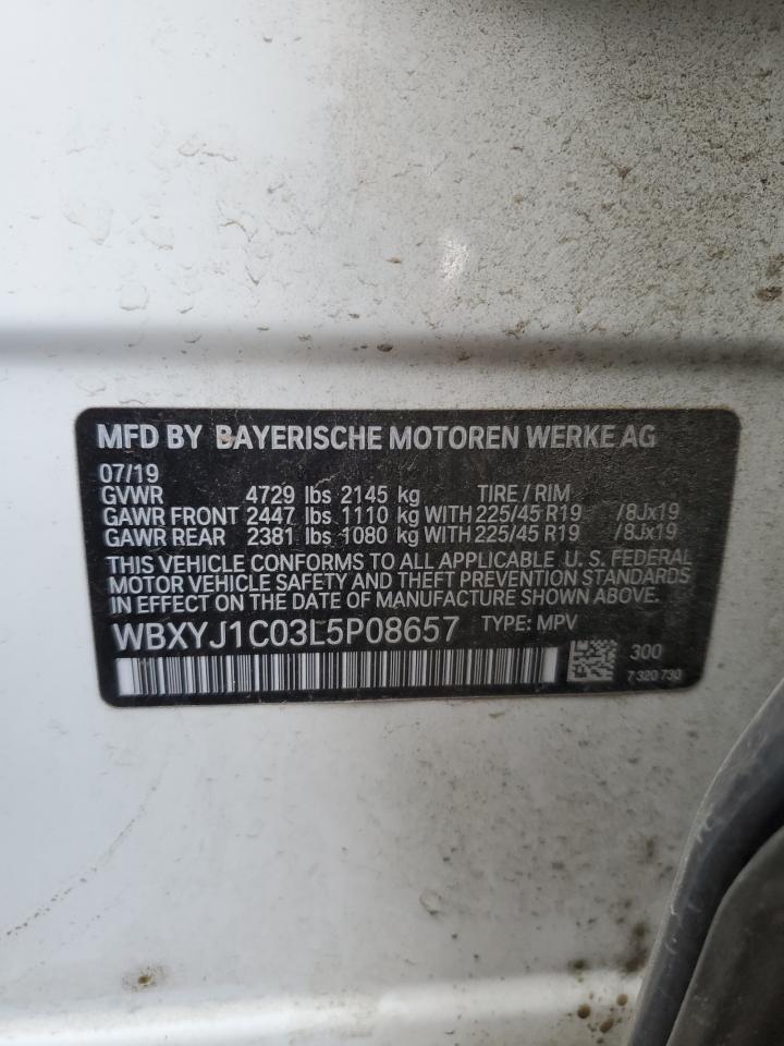 2020 BMW X2 VIN WBXYJ1C03L5P08657 Copart auction photo, undercarriage / front end damage thumbnail 14