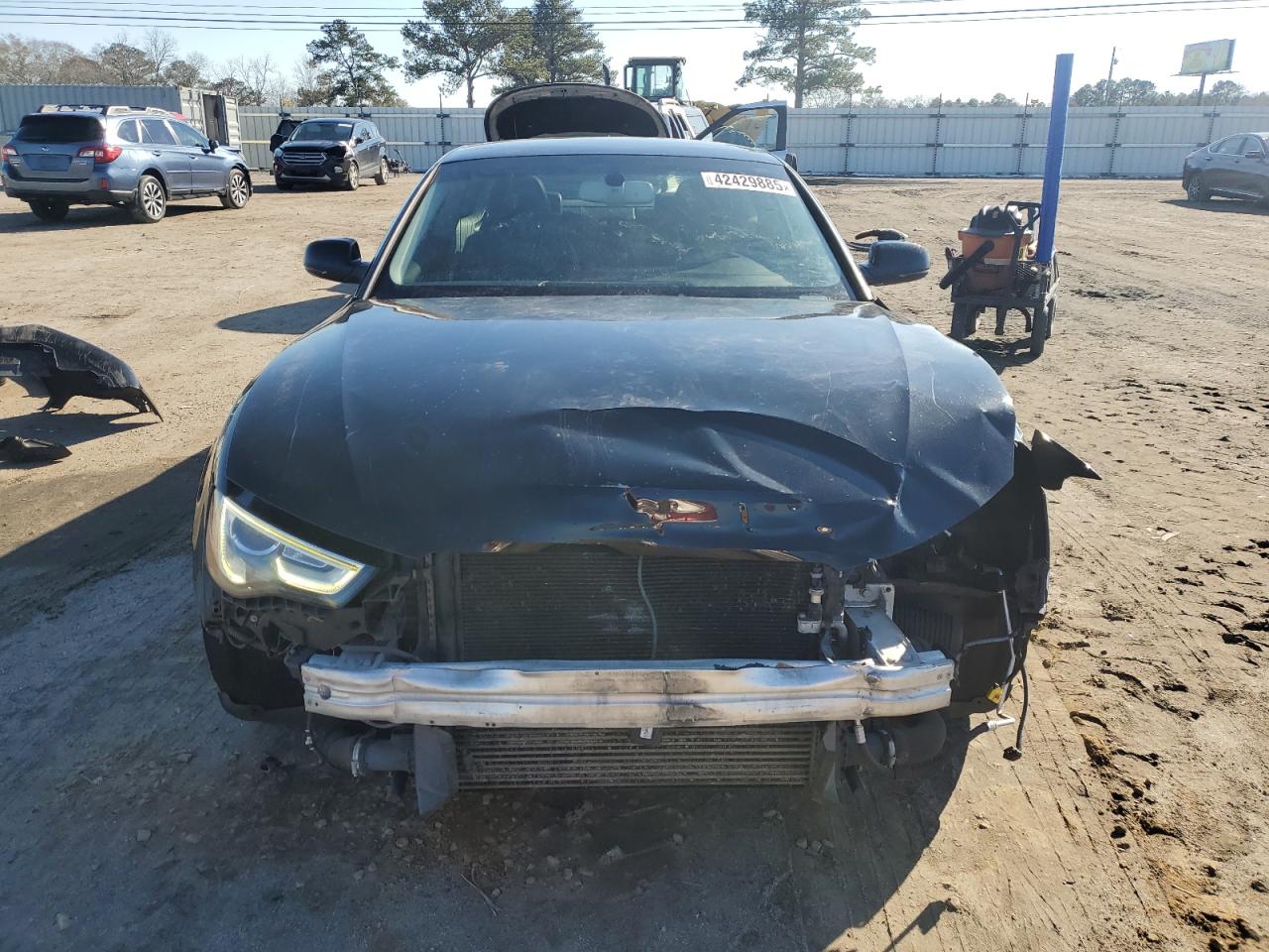 2015 Audi A5 VIN WAUMFAFR2FA004157 Copart auction photo, front end / side damage thumbnail 5