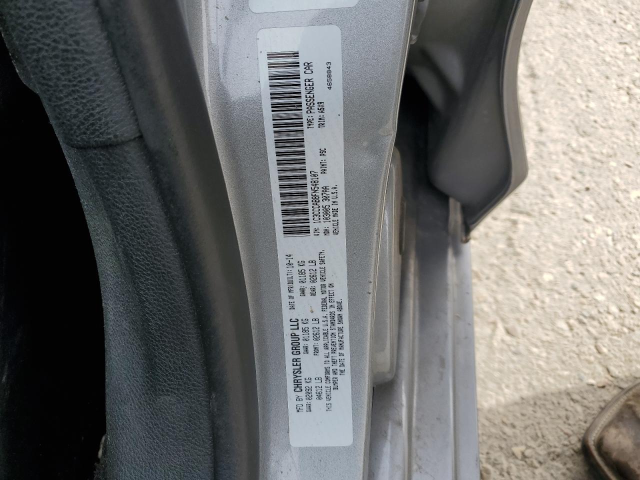 2015 Chrysler 200 VIN 1C3CCCAB8FN548107 Copart auction photo, all over damage thumbnail 13