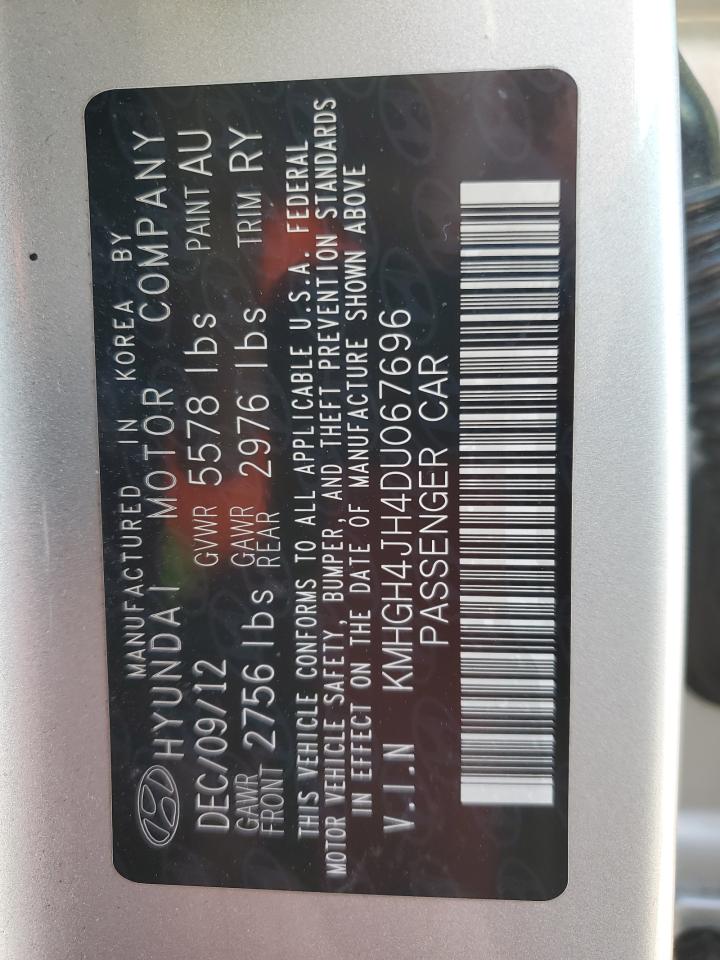 2013 Hyundai Equus VIN KMHGH4JH4DU067696 Copart auction photo, all over / mechanical damage thumbnail 12