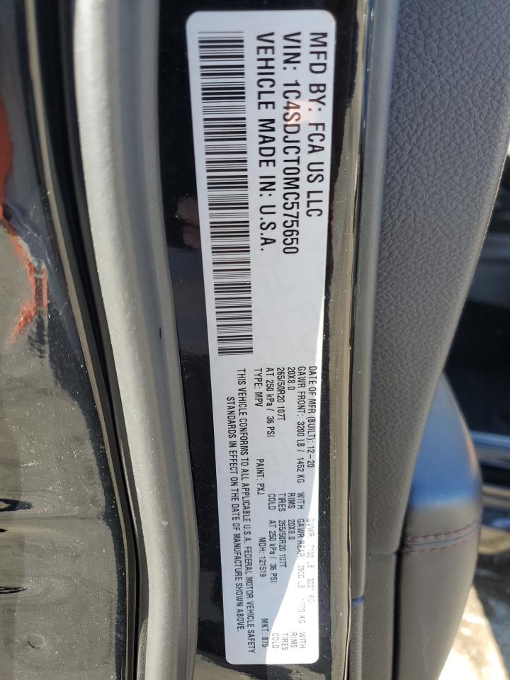 2021 Dodge Durango VIN 1C4SDJCT0MC575650 Copart auction photo, mechanical / front end damage thumbnail 15