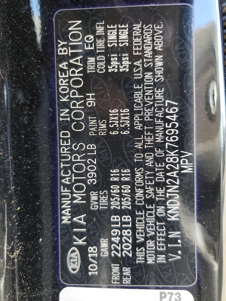 2019 KIA Soul VIN KNDJN2A28K7695467 Copart auction photo, front end damage thumbnail 14
