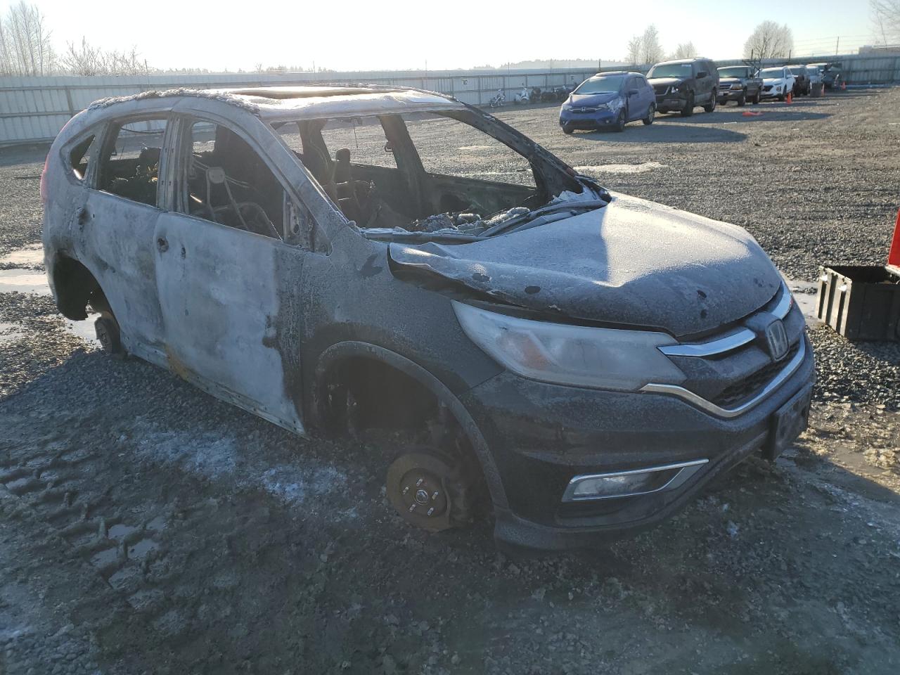 2016 Honda CR-V VIN 5J6RM4H9XGL090573 Copart auction photo, burn damage thumbnail 4