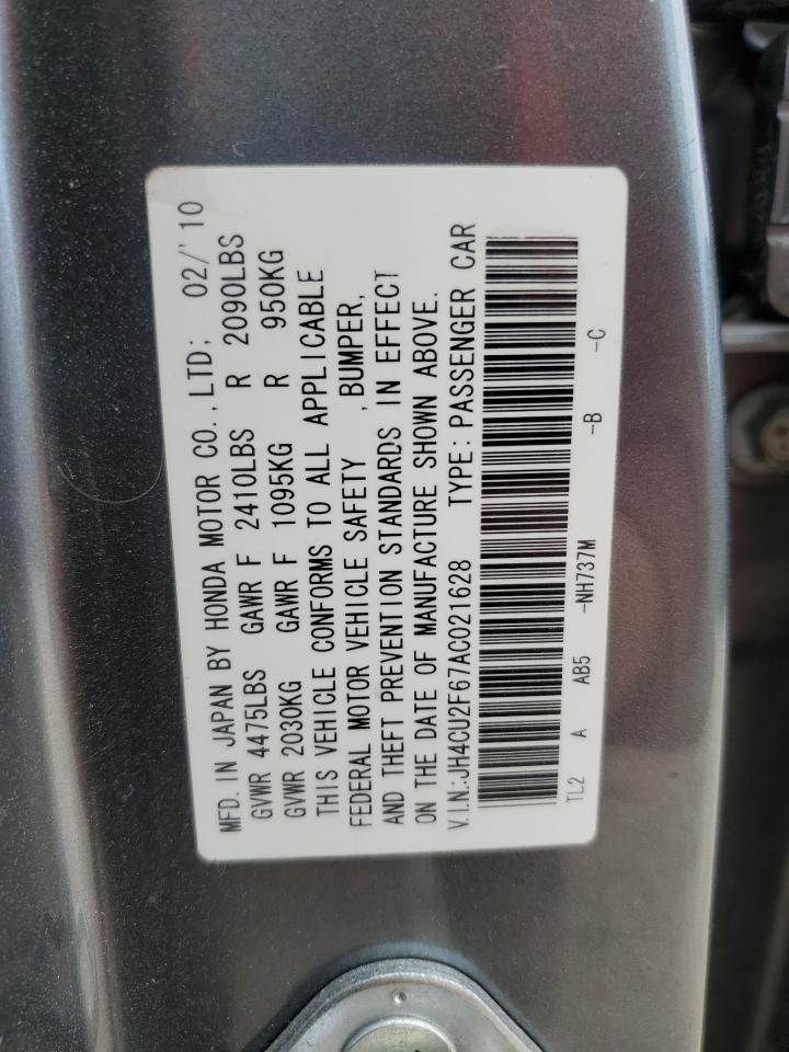 2010 Acura TSX VIN JH4CU2F67AC021628 Copart auction photo, rear end damage thumbnail 12