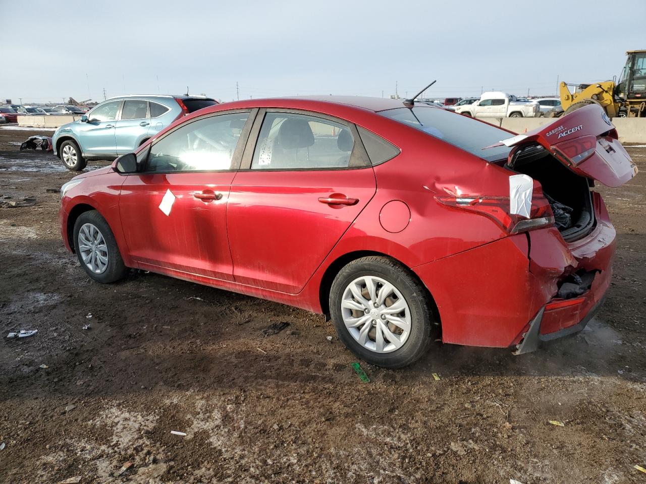 2019 Hyundai Accent VIN 3KPC24A32KE080130 Copart auction photo, side / rear end damage thumbnail 2