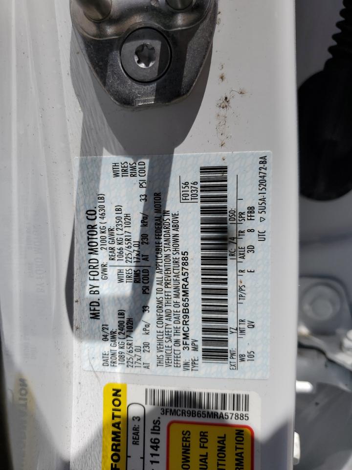 2021 Ford Bronco VIN 3FMCR9B65MRA57885 Copart auction photo, all over damage thumbnail 13