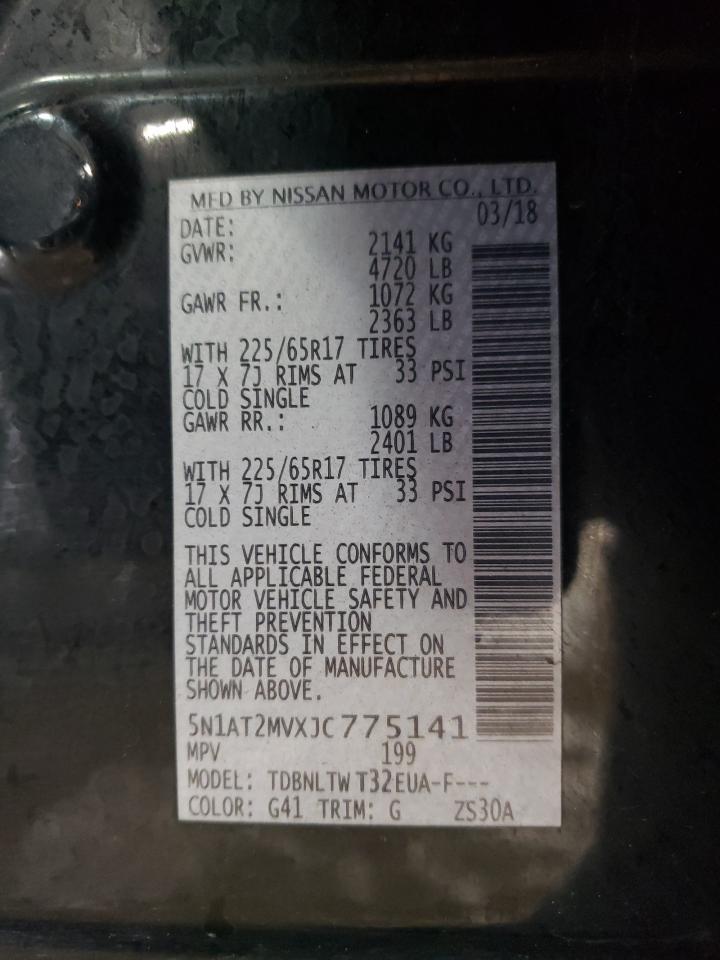 2018 Nissan Rogue VIN 5N1AT2MVXJC775141 Copart auction photo, front end damage thumbnail 15