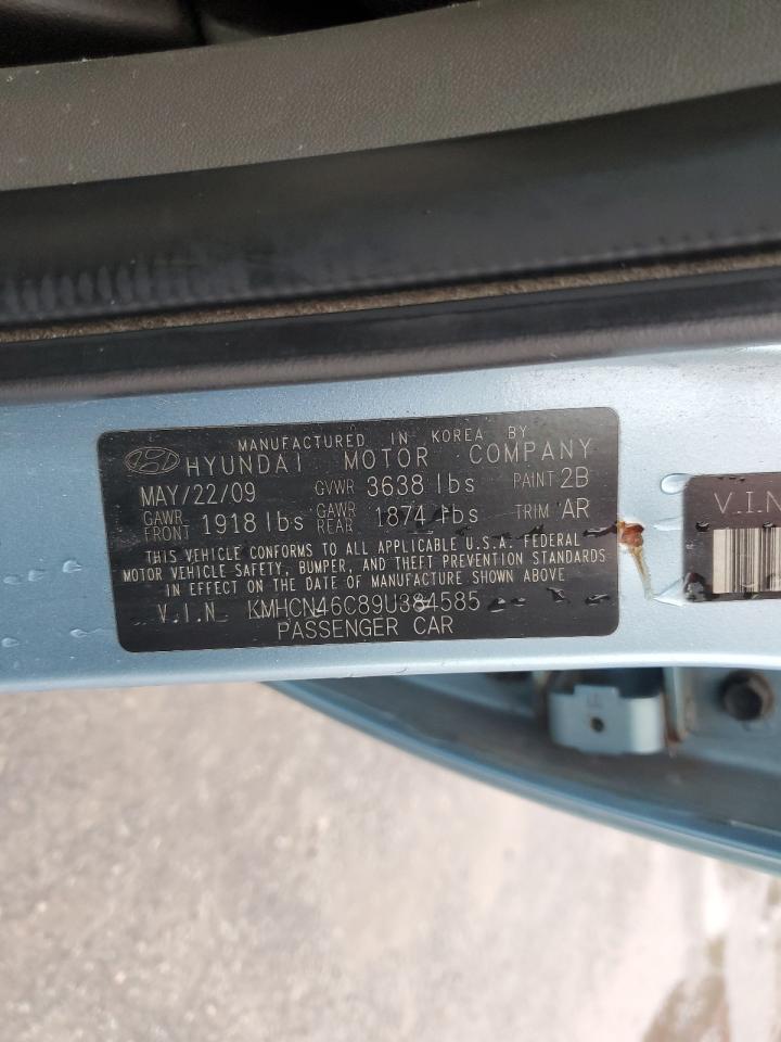 2009 Hyundai Accent VIN KMHCN46C89U384585 Copart auction photo, front end / side damage thumbnail 15