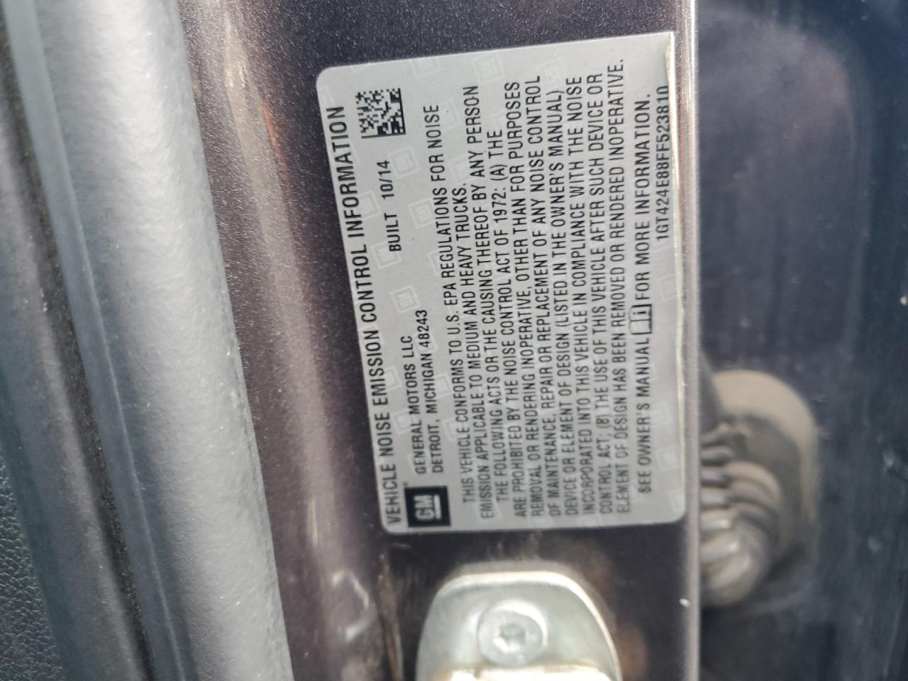 2015 GMC Sierra VIN 1GT424E88FF523810 Copart auction photo, minor dent/scratches damage thumbnail 13
