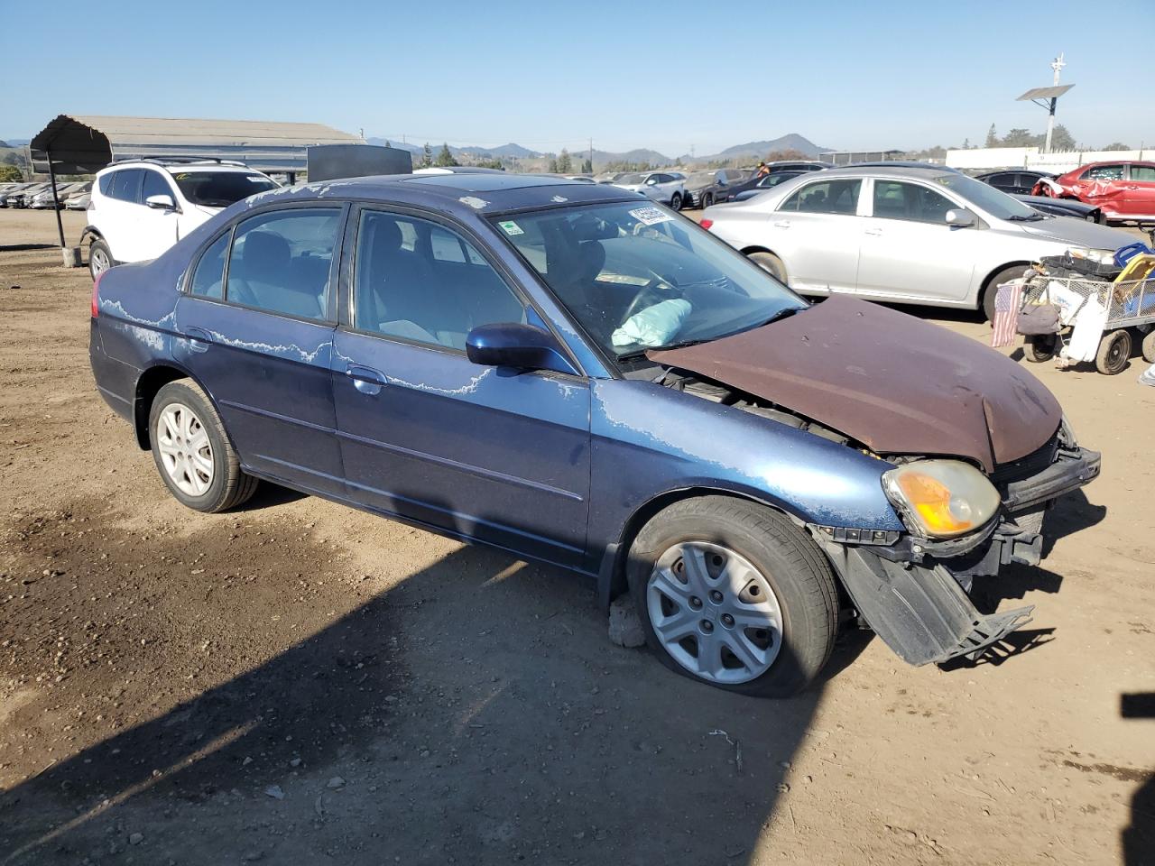 2003 Honda Civic VIN 2HGES26713H522072 Copart auction photo, front end damage thumbnail 4