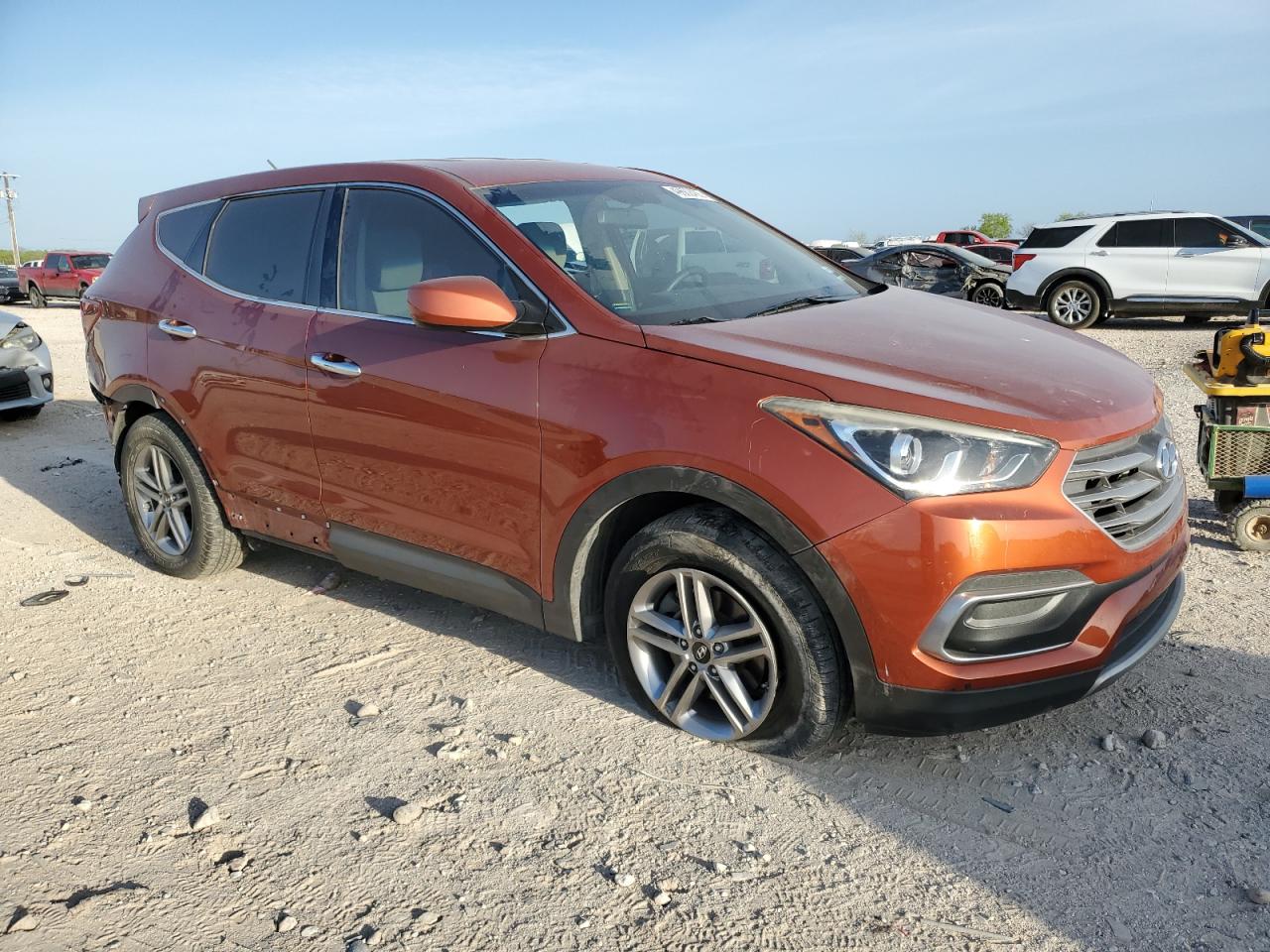 2018 Hyundai Santa Fe VIN 5XYZTDLB1JG522134 Copart auction photo, side / rear end damage thumbnail 4