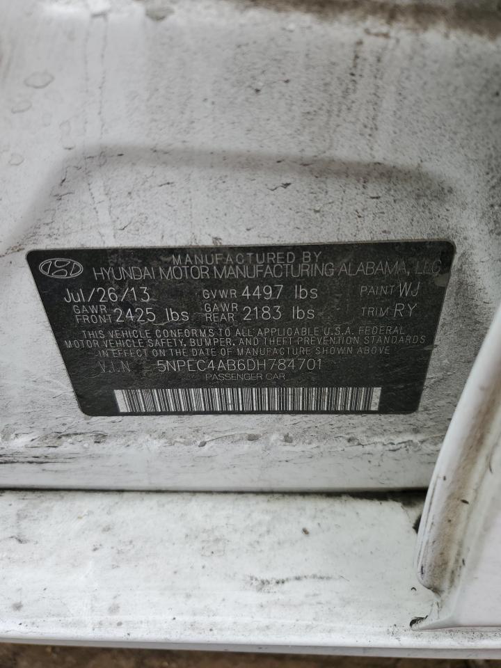 2013 Hyundai Sonata VIN 5NPEC4AB6DH784701 Copart auction photo, front end damage thumbnail 14